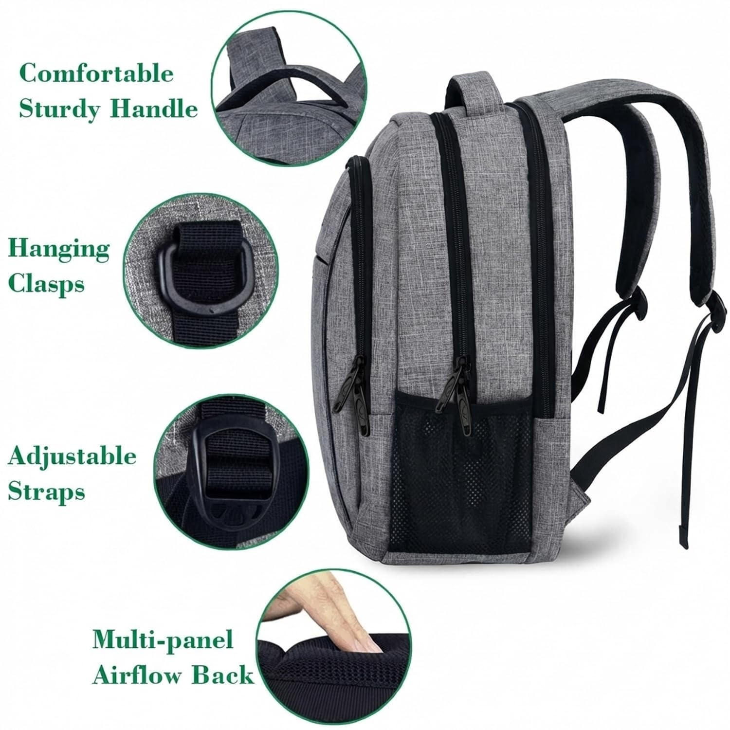 MATEIN Travel Laptop Backpack, Business Anti Theft Slim Sturdy Laptops Backpack, Water Resistant College School Computer Bag Gift for Men & Women Fits 15.6 Inch Notebook, Grey 🍁 All In One Marketplace Canada
