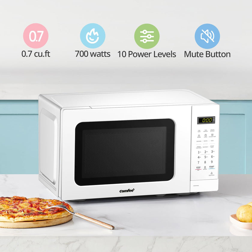 COMFEE' Countertop Microwave Oven, 0.7 Cu. Ft., 700W, White 🍁 All In One Marketplace Canada