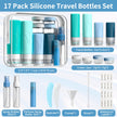 INSFIT 17 Pack Travel Bottles for Toiletries, TSA Approved 90ml 60ml Travel Size Toiletries, BPA Free Leak Proof Squeezable Silicone Tubes Travel Essentials for Shampoo Conditioner Lotion Soap 🍁 All In One Marketplace Canada