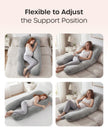 Nuliie Pregnancy Pillow for Sleeping, U Shaped Full Body Pillow Pregnancy Pillows, Maternity Pillow Support for Back, HIPS, Legs for Pregnant Women, with Washable Velvet Cover (Grey) 🍁 All In One Marketplace Canada