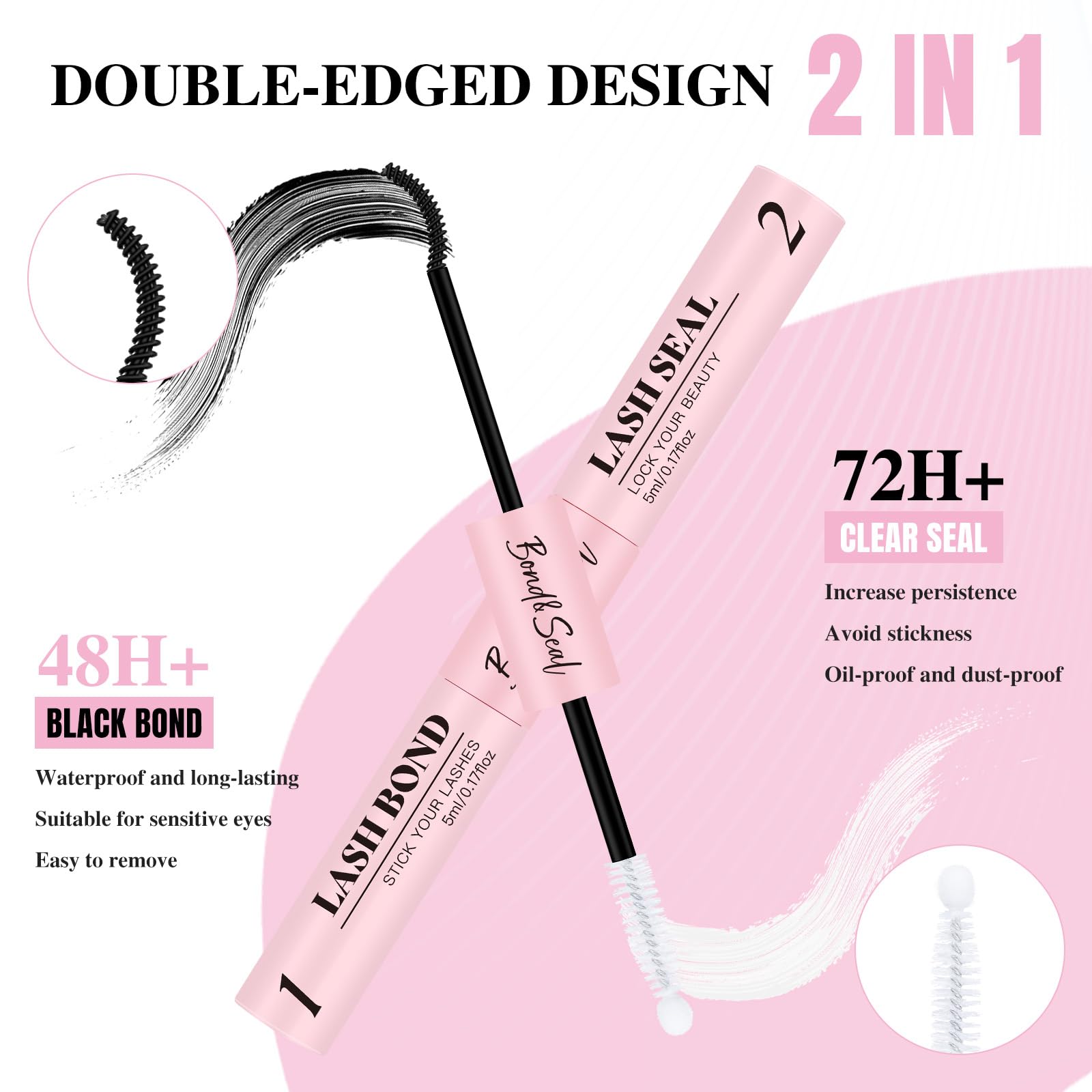 Mayhug Lash Cluster Glue Waterproof Lash Bond and Seal Kit with Lash Glue Remover and Tweezers Long-Lasting For DIY Eyelash Extension At Home Use Beginners Friendly Kit 4-in-1 🍁 All In One Marketplace Canada