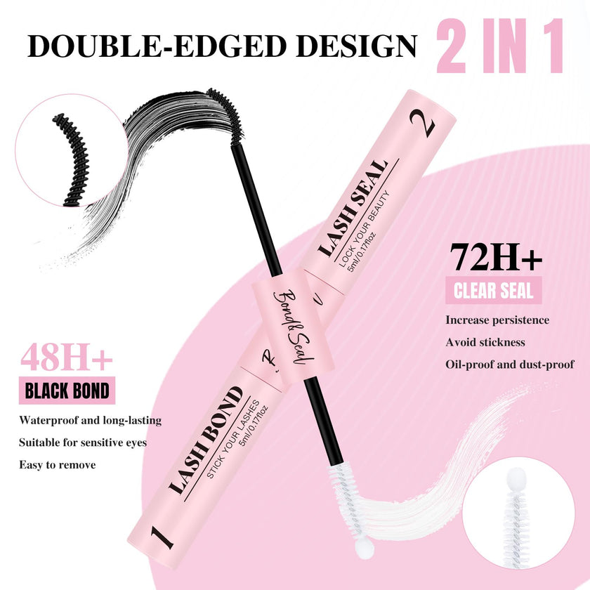 Mayhug Lash Cluster Glue Waterproof Lash Bond and Seal Kit with Lash Glue Remover and Tweezers Long-Lasting For DIY Eyelash Extension At Home Use Beginners Friendly Kit 4-in-1 🍁 All In One Marketplace Canada