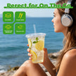 Sipthene 16 oz Clear Plastic Cups with Lids and Straws, 50 Set Disposable Coffee Cups for Iced Coffee, Cold Beverages, Smoothies and to-Go Drinks 🍁 All In One Marketplace Canada