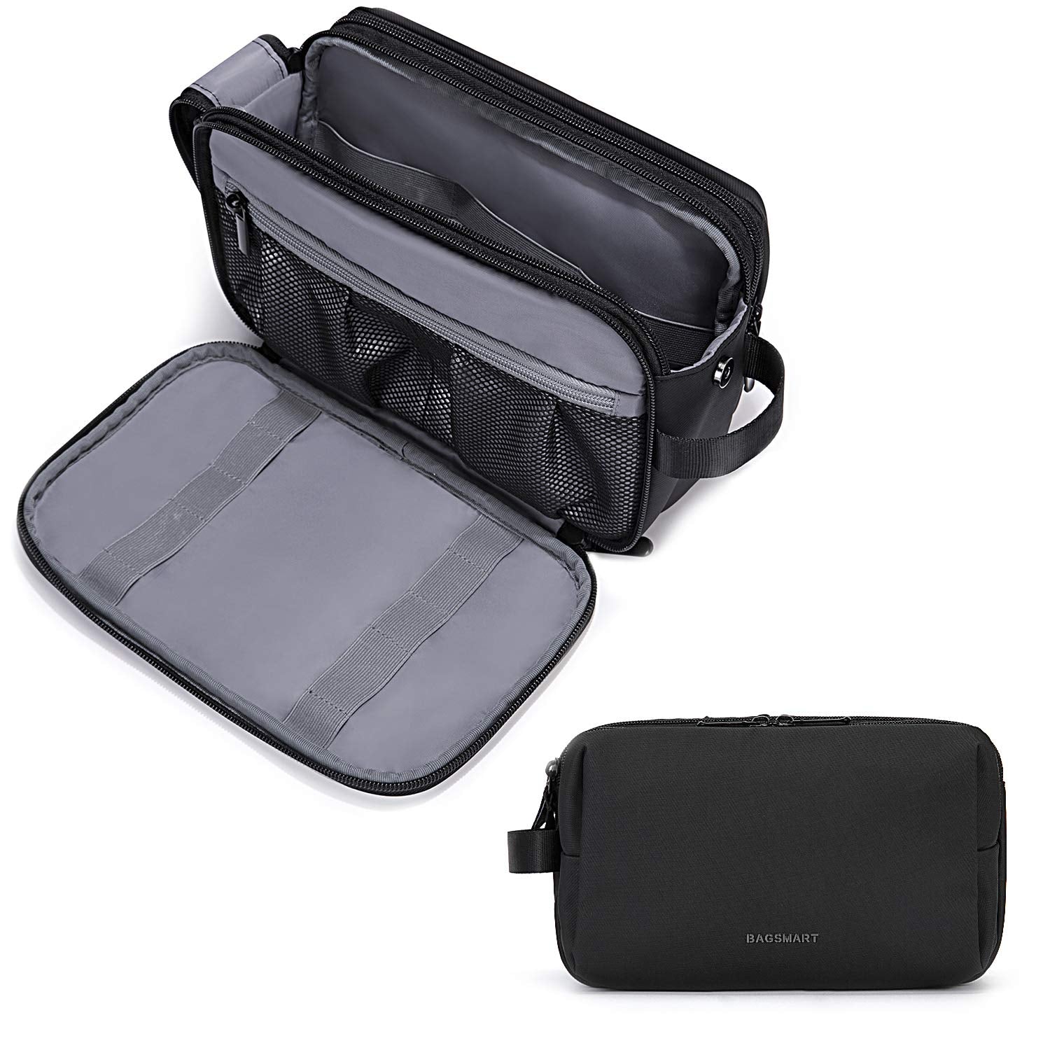 BAGSMART Toiletry Bag for Men, Travel Toiletry Organizer Dopp Kit Water-resistant Shaving Bag for Toiletries Accessories, Door Room Essentials, Black-medium 🍁 All In One Marketplace Canada