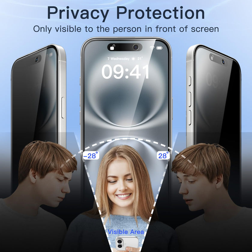JETech Privacy Screen Protector for iPhone 16 6.1-Inch, Anti-Spy Tempered Glass Film with Easy Installation Tool, 2-Pack 🍁 All In One Marketplace Canada