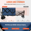 Overmont 300L Foldable Collapsible Wagon - Heavy Duty Utility Beach Wagon Cart with Rotatable Wide Wheels Inside Pockets for Camping Garden Shopping Sports - 440lbs Load 🍁 All In One Marketplace Canada