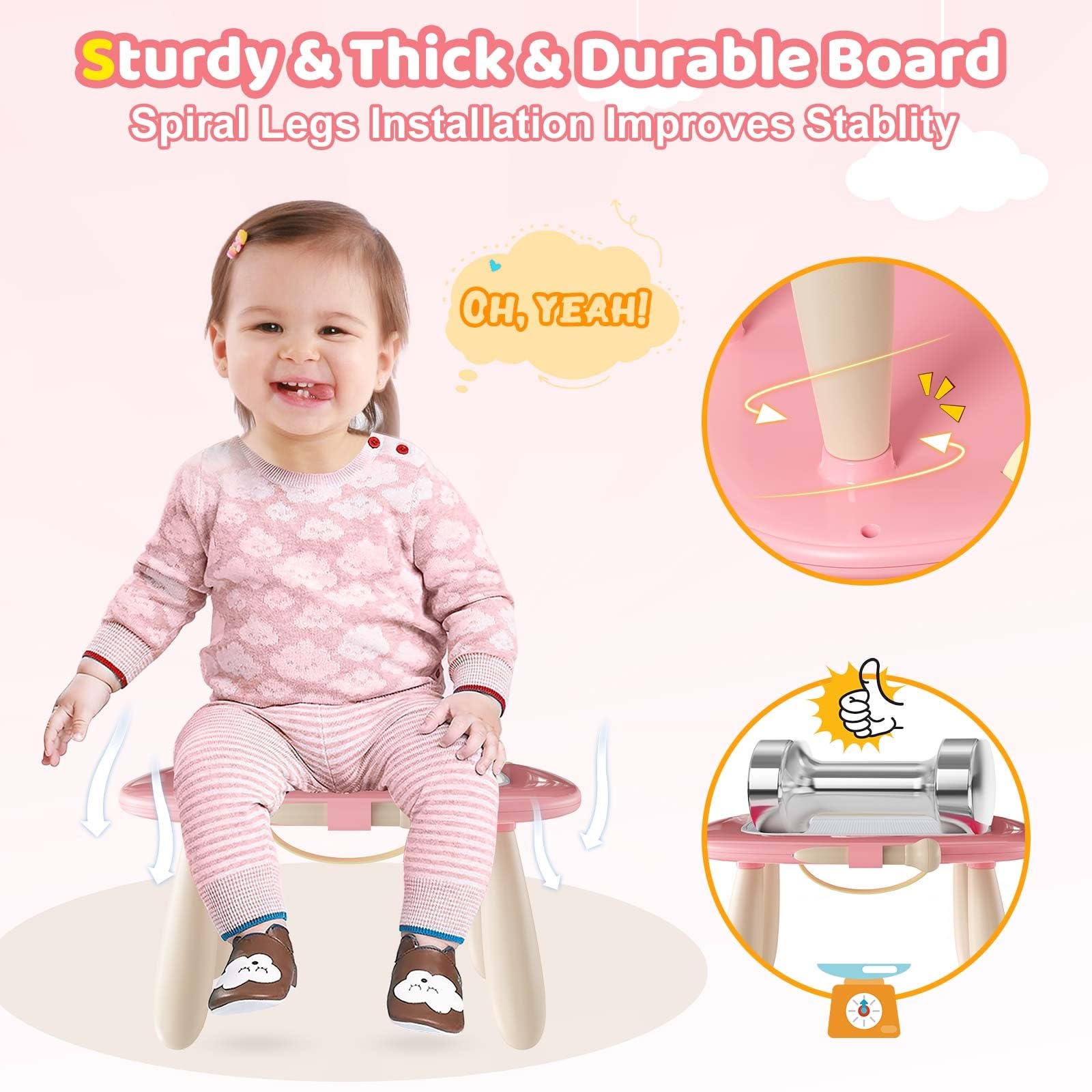 Kikidex Girl Toys Age 1-3 Magnetic Drawing Board, Gifts for 1 2 3 Year Old Toddlers Birthday, Doodle Board for Preschool Learning and Educational Erasable Sketching Pad(Soft Pink) 🍁 All In One Marketplace Canada