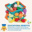 Battat Play Food Farmers Market Produce Basket, 37-Piece Green Set, Playset 🍁 All In One Marketplace Canada