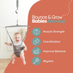 Jolly Jumper ICONIC Doorway Baby Jumper (Grey), Indoor Exercise Saddle Seat, Adjustable Height, for Infants up to 28lbs, No Stand Required 🍁 All In One Marketplace Canada