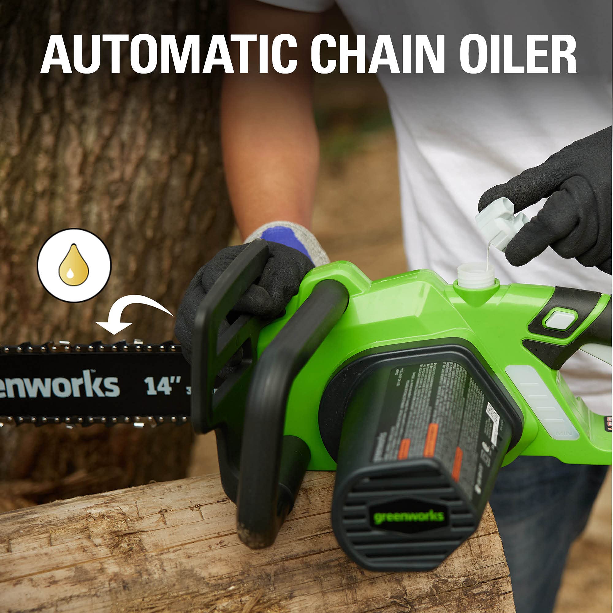 Greenworks 9 Amp 14-Inch Corded Chainsaw with Tool-less Chain Tensioning & Auto Oiling, Electric Handheld Chainsaw for Garden Yard Maintenance Tree Felling Triming, Firewood Cutting Logging Pruning 🍁 All In One Marketplace Canada