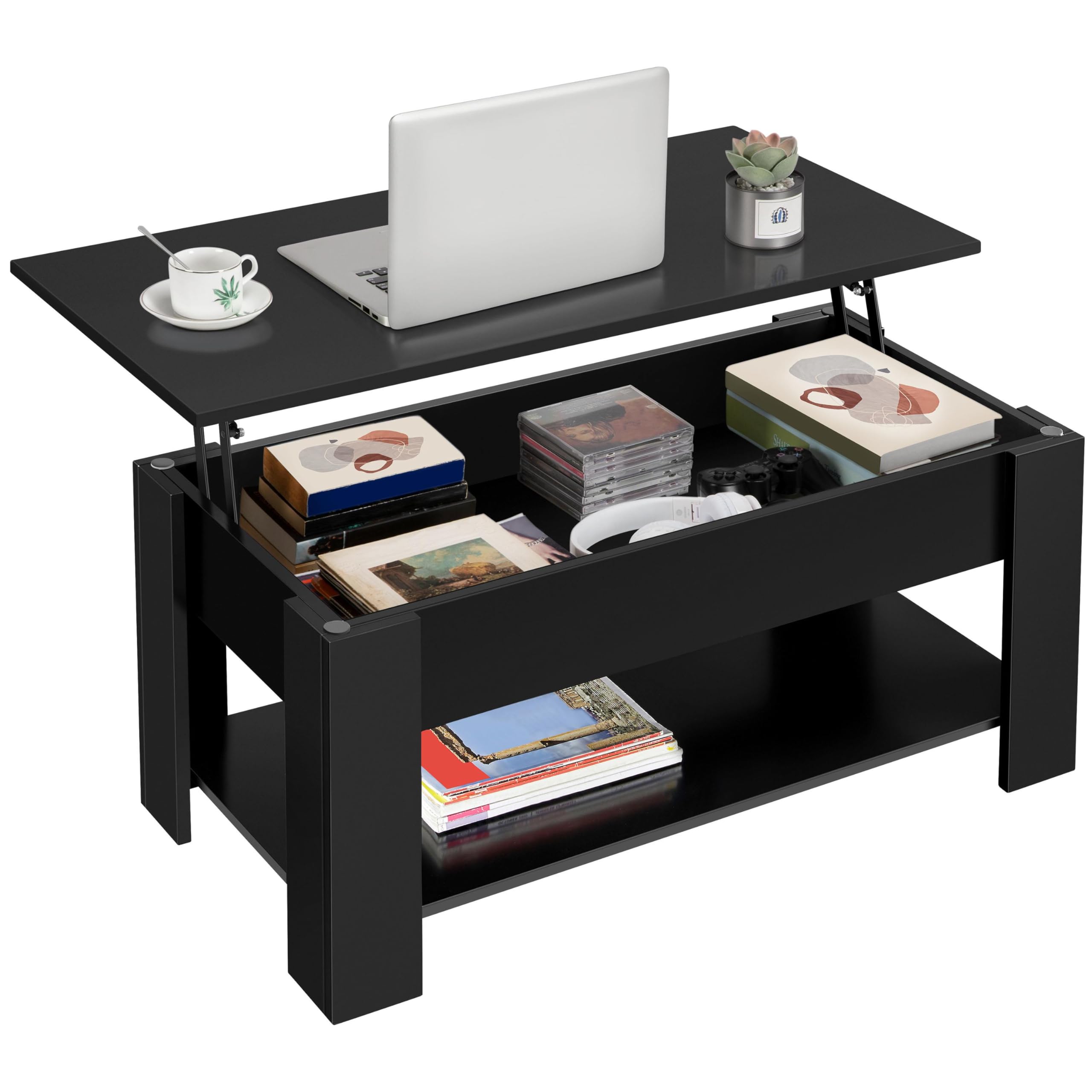 Yaheetech Coffee Table with Storage, Lift Top, 98cm L, Black 🍁 All In One Marketplace Canada