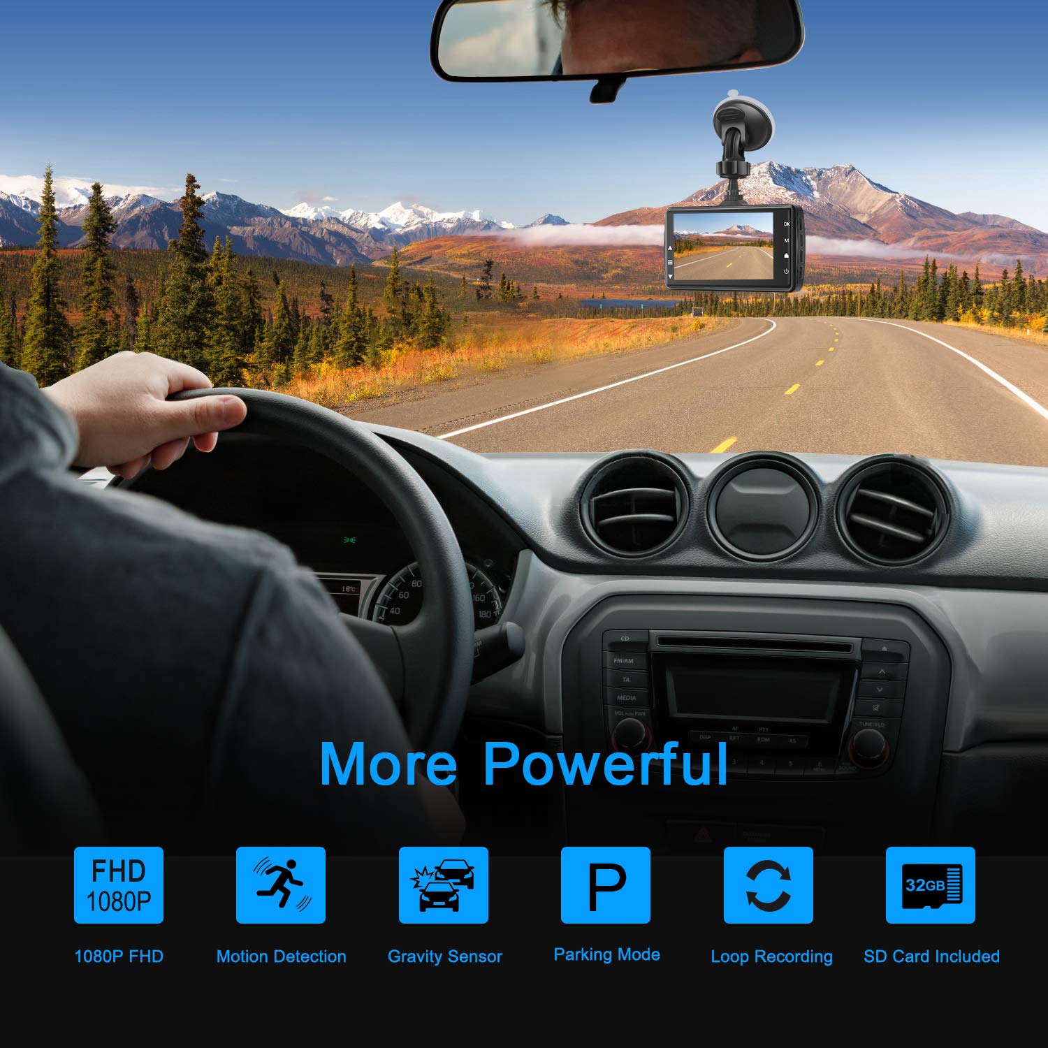 Dash Cam Front with 32G SD Card, BOOGIIO 1080P FHD Car Driving Recorder 3'' IPS Screen 170°Wide Angle Dashboard Camera Aluminum Alloy Case, WDR G-Sensor Parking Monitor Loop Recording Motion Detection 🍁 All In One Marketplace Canada