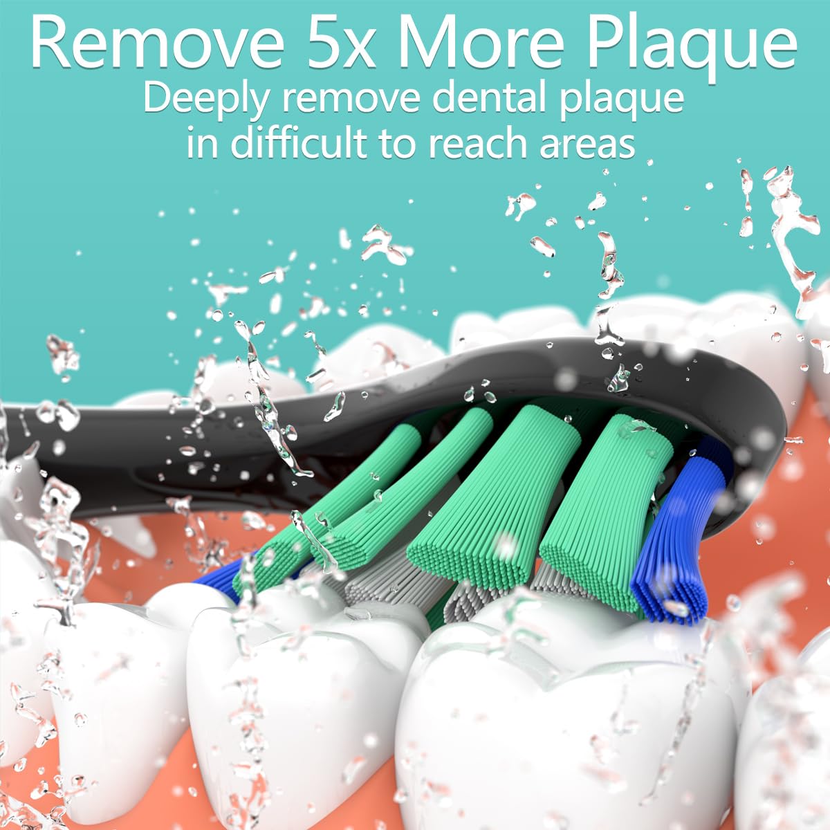 Toothbrush Head Compatible with Philips Sonicare Electric Toothbrush, Replacement Brush Heads for Phillips Sonicare 4100 5100 6100 9900 C2 W3 and More Click-on Handles (8white+8black) 🍁 All In One Marketplace Canada