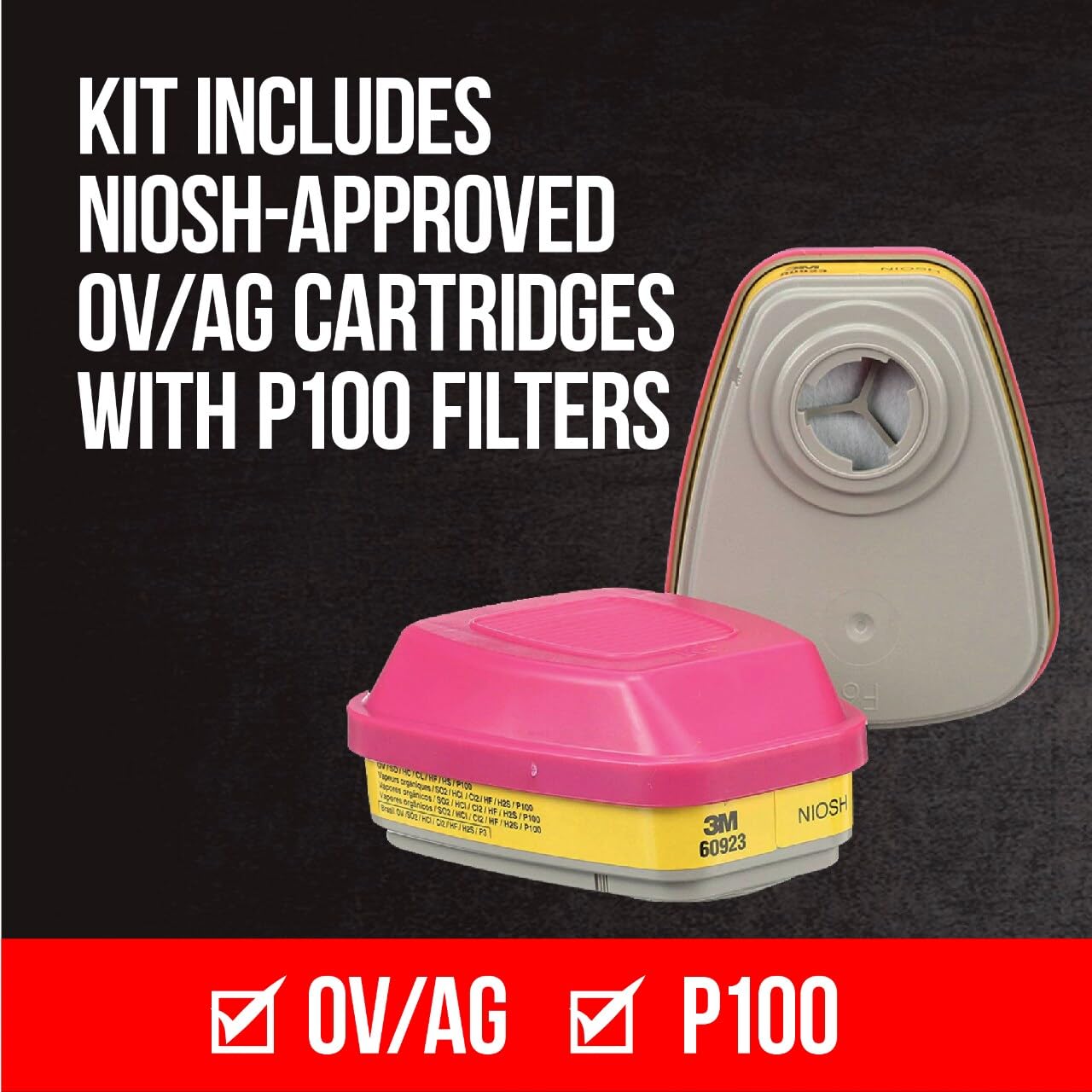 3m 62023ha1-c Half Facepiece Reusable Respirator All-in-one Kit, Multi-purpose, M (1 Mask and 1-pair Cartridges) 🍁 All In One Marketplace Canada