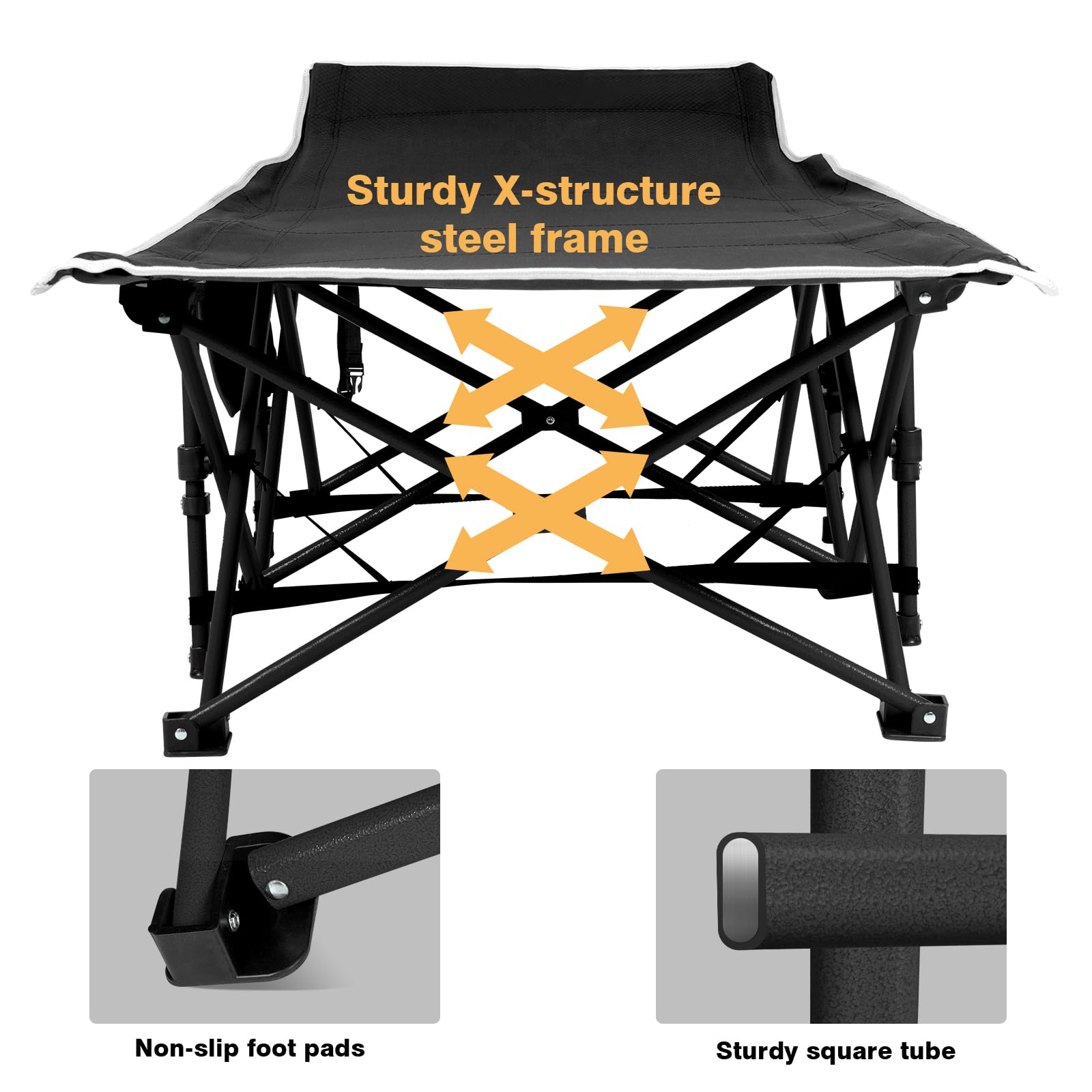 Overmont Portable Folding Camping Cot - 28” Extra Wide Portable Sleeping Cot Load 550 LBS with Carry Bag for Outdoor Travel Home Office Nap, Black 🍁 All In One Marketplace Canada