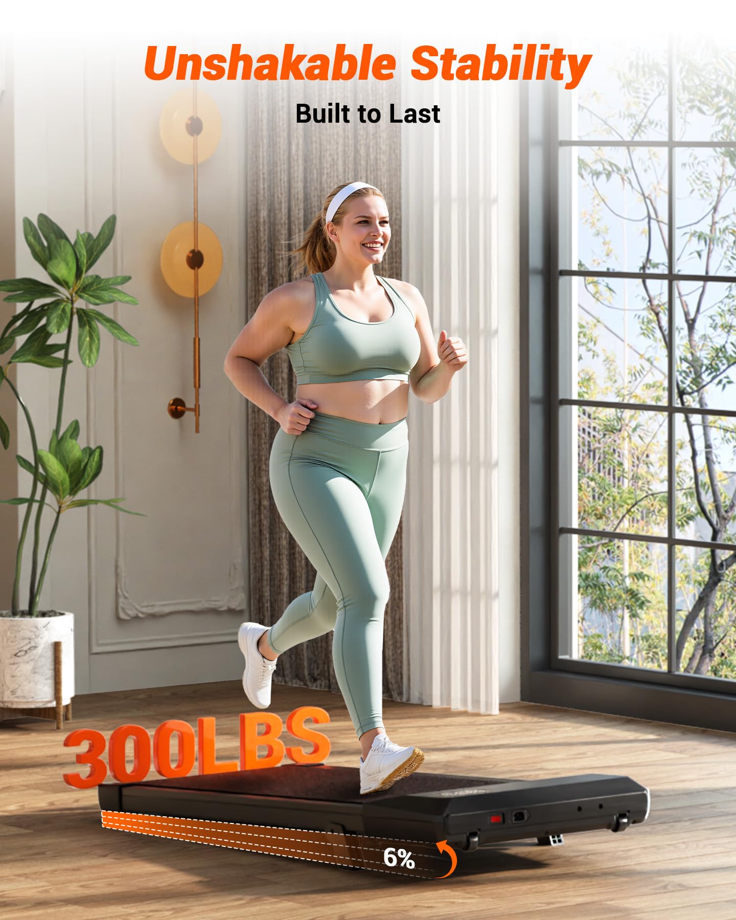 DeerRun 3-in-1 Incline Walking Pad, Under Desk Treadmill with 6% Incline, 2.5HP Quiet Portable Walking Machine for Home Office, 300 lbs Capacity, LED Display & Smart App, Ready-to-Use 🍁 All In One Marketplace Canada