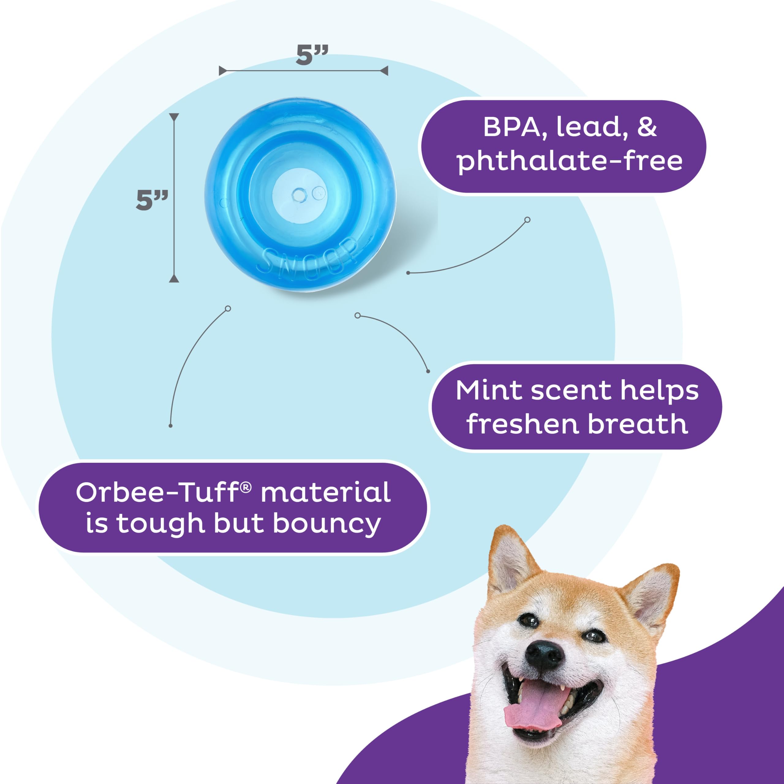 Planet Dog Orbee-Tuff Snoop Interactive Puzzle Dog Toy, Blue 🍁 All In One Marketplace Canada