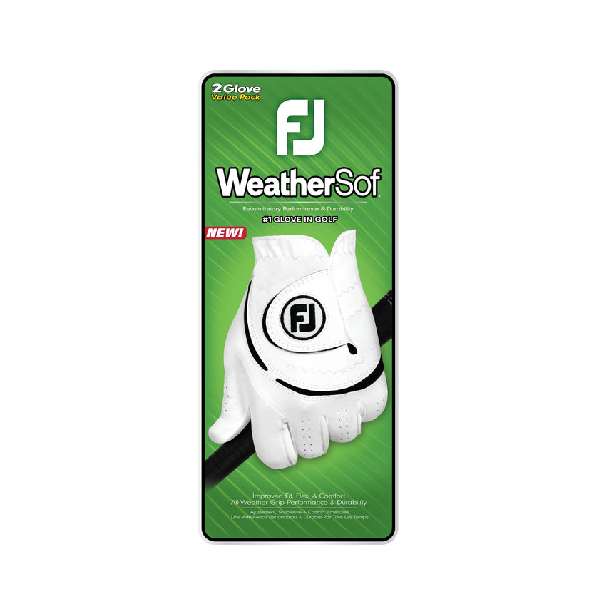 FootJoy Men's WeatherSof 2-Pack Golf Glove, White, Large, Worn on Left Hand 🍁 All In One Marketplace Canada
