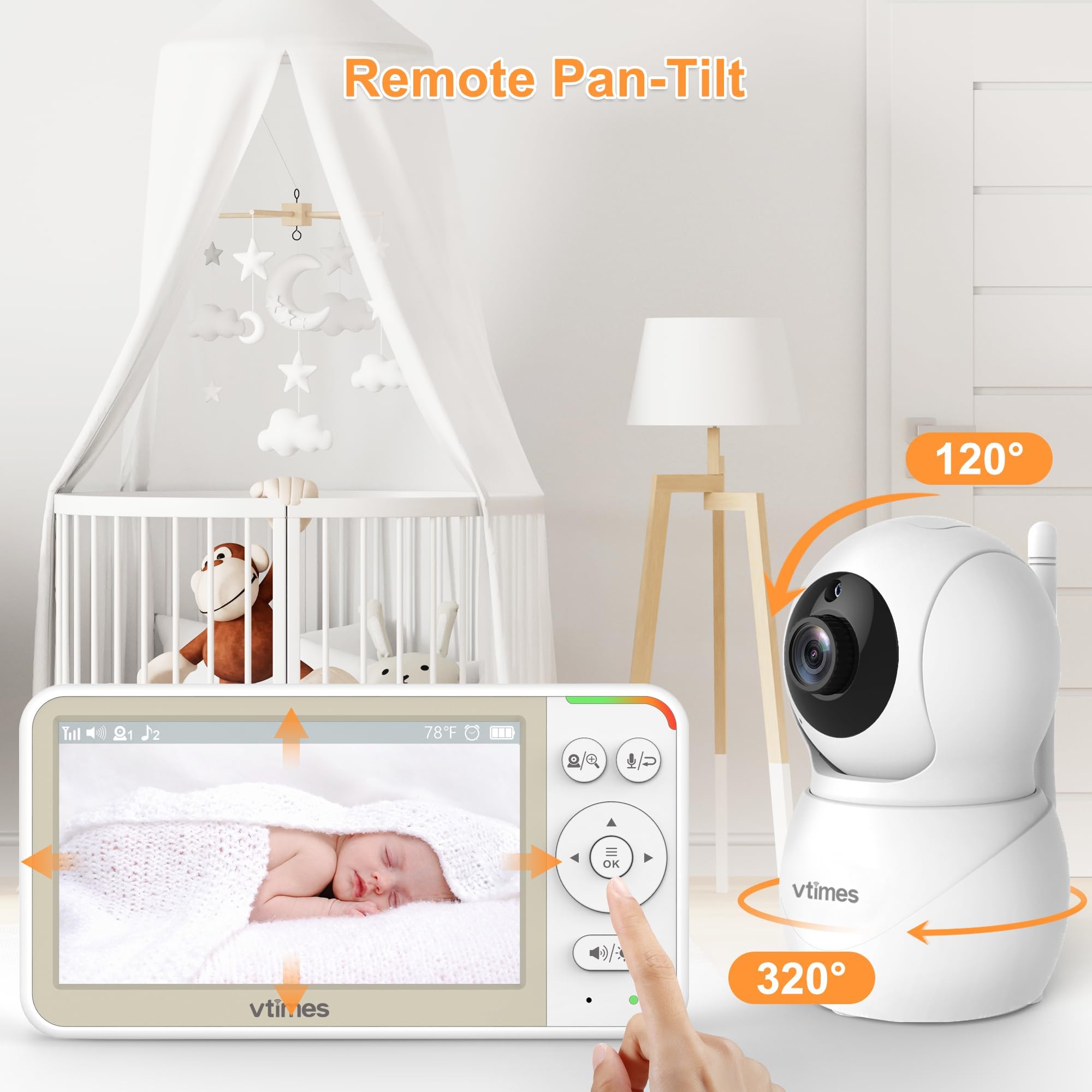 VTimes Baby Monitor No WiFi, 5