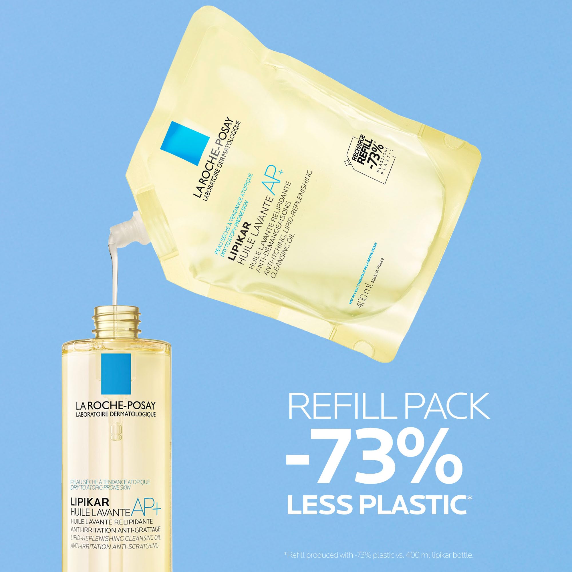 La Roche Posay Cleansing Body Oil Refill, Lipikar Oil AP+ Soap-Free Face & Body Shower Oil for Very Dry, Sensitive Skin with Shea Butter & Niacinamide, Alcohol Free, Hypoallergenic Fragrance, 400mL 🍁 All In One Marketplace Canada