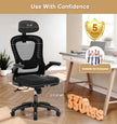 Office Chair, SPRDENG Ergonomic Office Chair with Two-Way Adjustable Lumbar Support & Headrest, High Back S-Shaped Computer Chair with Flip-up Padded Armrests, Swivel Task Chair for Home Office 🍁 All In One Marketplace Canada