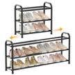 ENJOYBASICS Expandable Metal Shoe Racks for Closet, 3 Tier Adjustable Shoe Organizer Shelf, Black Free Standing Rack Storage for Entryway 🍁 All In One Marketplace Canada