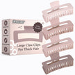 FRAMAR Hair Claw Clips for Thick Hair – Large Claw Clip for Thick Hair, Hair Clips for Girls, Large Hair Clips for Thick Hair, Big Hair Clips for Women, Pince a Cheveux, Pink Hair Clip – 4 Pack (Blush - Rectangle) 🍁 All In One Marketplace Canada