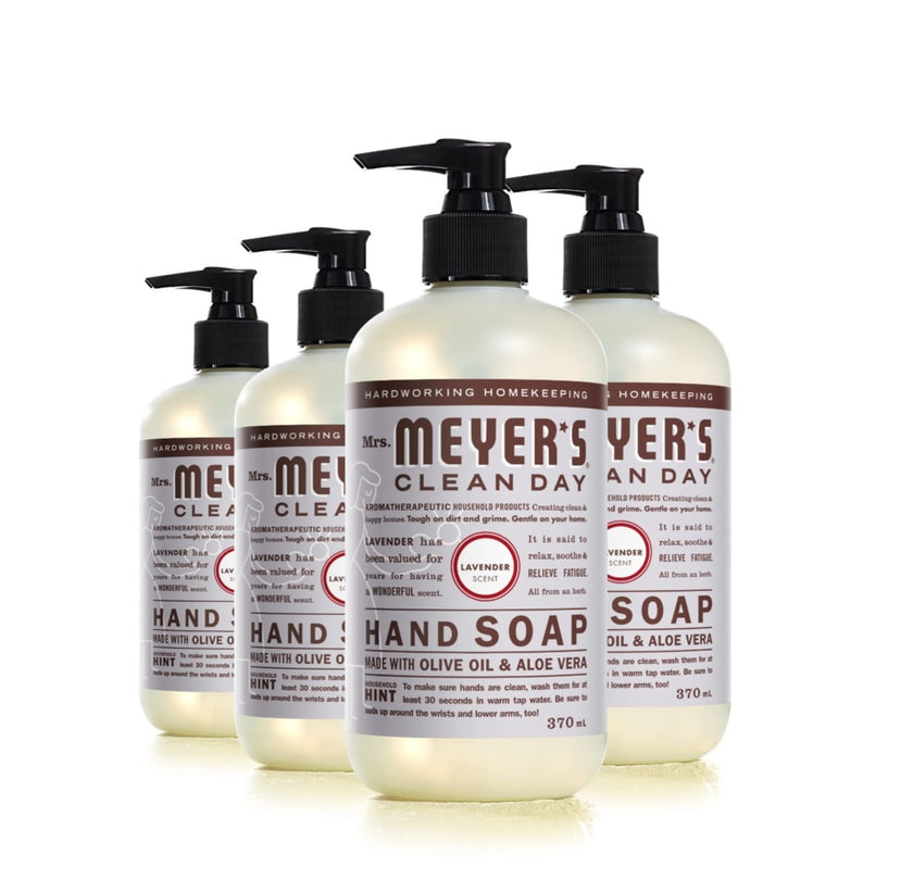 Mrs. Meyer's Clean Day Liquid Hand Soap, Cruelty Free & Biodegradable Hand Wash Formula Made with Essential Oils, Lavender Scent, 370 ml Bottles, 4 Pack 🍁 All In One Marketplace Canada