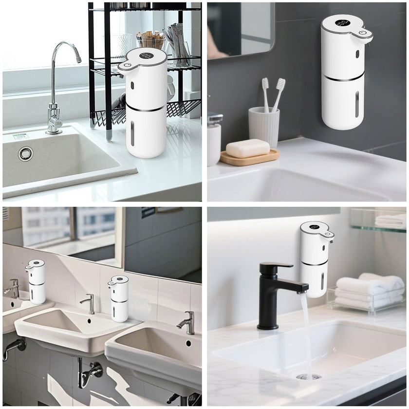 Automatic Liquid Soap Dispenser Touchless, USB Rechargeable Smart Hand Soap Dispenser, 6-Level Adjustable, 12.8oz/380mL Wall Mount for Bathroom Kitchen Dish Soap 🍁 All In One Marketplace Canada