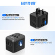 VYLEE Universal International Power Travel Plug Adapter, 5 in 1 European Travel Plug Adapter W/ 3.5A 2xUSB-A and 2xUSB C Wall Charger and Worldwide AC Outlet for Europe USA UK AUS Asia (Black Grey) 🍁 All In One Marketplace Canada