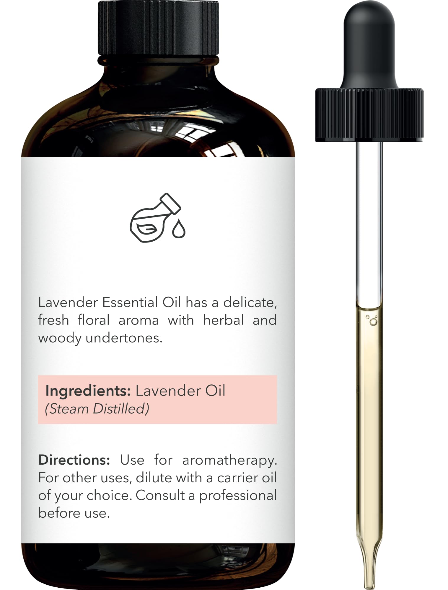 Brooklyn Botany Lavender Essential Oil - Huge 118 ml - with Glass Dropper - for Aromatherapy and Diffuser 🍁 All In One Marketplace Canada