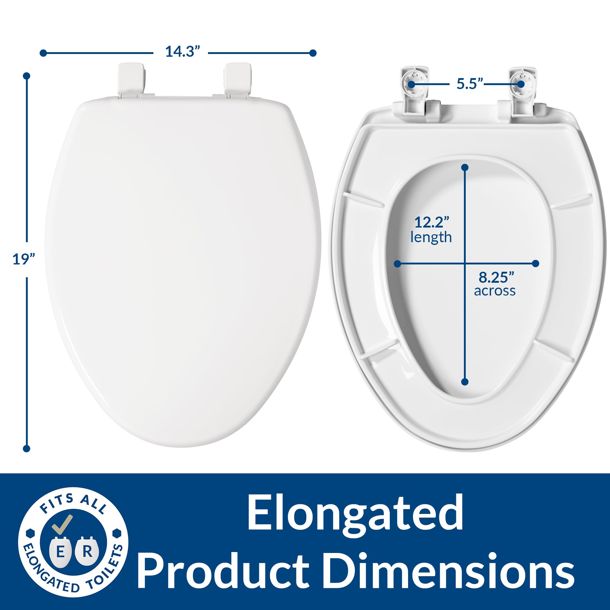 BEMIS 7300SLEC 000 Toilet Seat Will Slow Close and Removes Easy for Cleaning, Elongated, White 🍁 All In One Marketplace Canada