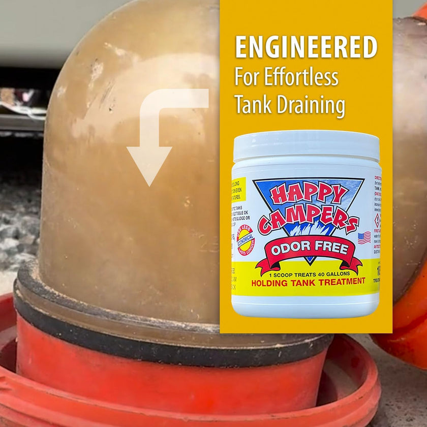 Happy Campers RV Toilet Treatment - Powerful Odor Control, Long-Lasting RV Tank Treatment - Prevents Clogs, Buildup, Sensor Failure - Keeps Holding Tank Clean & Healthy, Odor Free (18 Treatments) 🍁 All In One Marketplace Canada