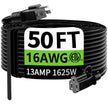 HUANCHAIN Indoor Outdoor Black Extension Cord 50 ft Waterproof, 16/3 Gauge Flexible Resistant Appliance Extension Cord Outside, 13A 1625W 16AWG SJTW, 3 Prong Electric Cable, ETL 🍁 All In One Marketplace Canada
