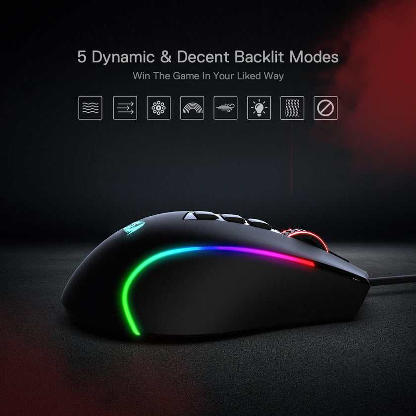 Redragon M612 Predator RGB Gaming Mouse, 8000 DPI Wired Optical Mouse with 11 Programmable Buttons & 5 Backlit Modes, Software Supports DIY Keybinds Rapid Fire Button 🍁 All In One Marketplace Canada