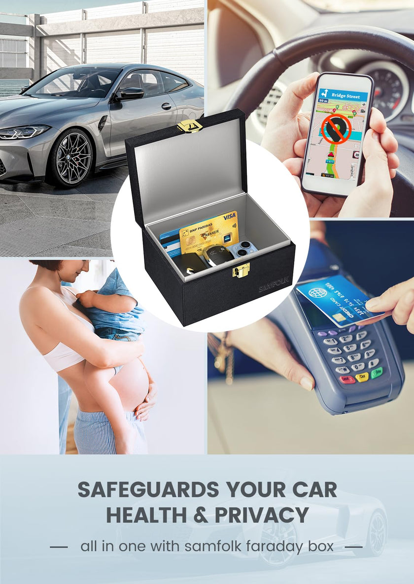 Samfolk Faraday Box with 2 Faraday Bags, Faraday Box for Car Keys, RFID Key Fob Protector Anti-Theft Key Fob Box, Anti-Theft Cages for Car Keys, Phone and Credit Card 🍁 All In One Marketplace Canada
