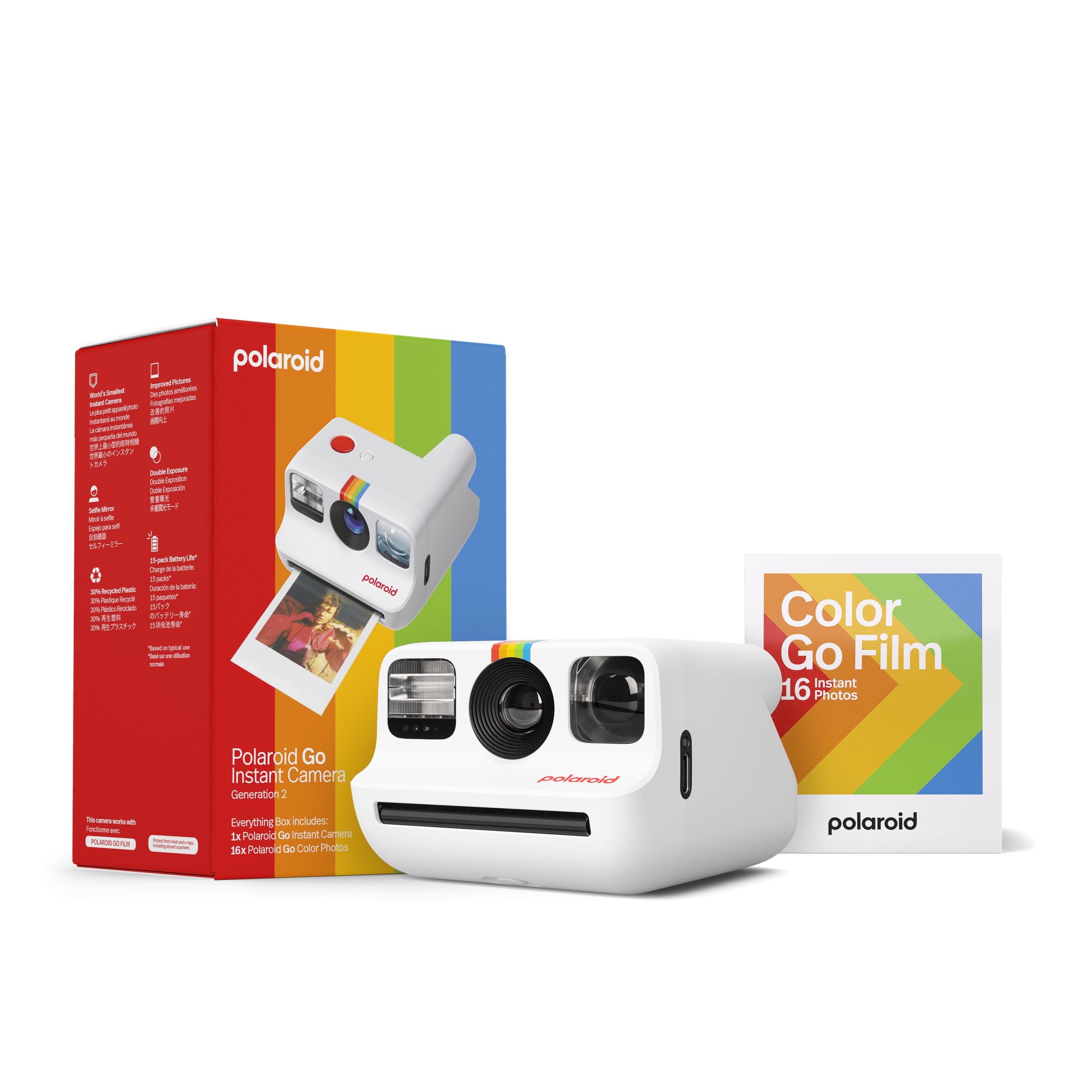 Polaroid Go Generation 2 - Mini Instant Camera + Film Bundle (16 Photos Included) - White (6282) 🍁 All In One Marketplace Canada