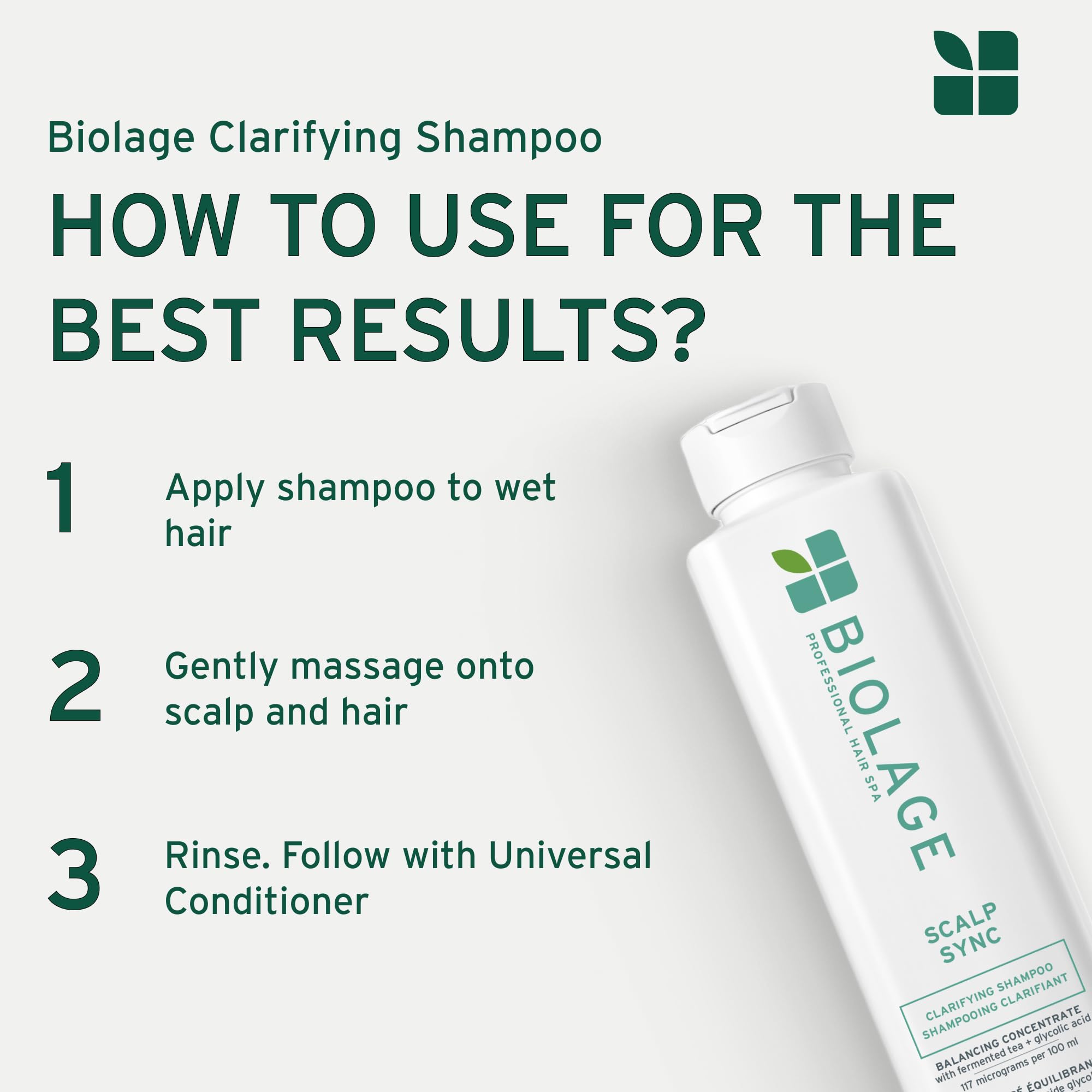 Biolage Clarifying Shampoo, Scalp Sync, Removes Residue, Buildup and Excess Oil, For Oily Hair & Scalp, Gently Exfoliates With Glycolic Acid, Paraben and Silicone Free, Vegan, Cruelty Free 🍁 All In One Marketplace Canada