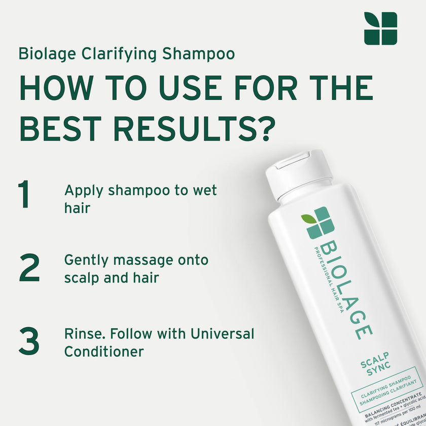 Biolage Clarifying Shampoo, Scalp Sync, Removes Residue, Buildup and Excess Oil, For Oily Hair & Scalp, Gently Exfoliates With Glycolic Acid, Paraben and Silicone Free, Vegan, Cruelty Free 🍁 All In One Marketplace Canada
