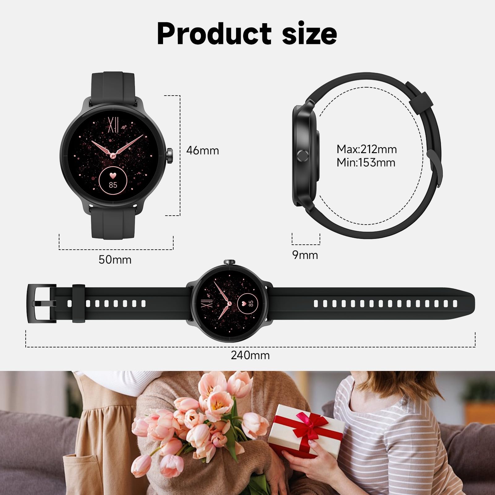 Smart Watch for Men Women, Bluetooth Calling, 1.27