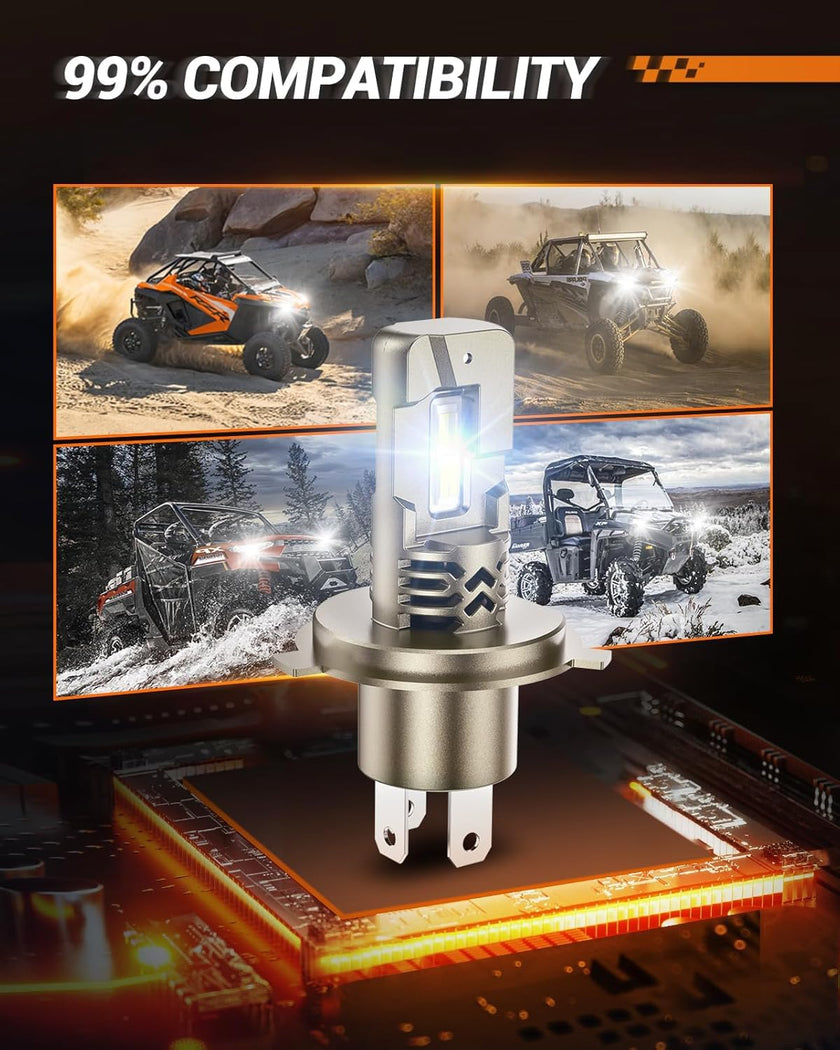 SEALIGHT 2026 Brightest H4/9003 LED Headlight Bulbs, 90,000LM 1200% Brighter, 6500K Cool White, 1:1 Size Wireless 9003 High and Low Beam, Plug and Play Halogen Replacement Conversion Kit, Pack of 2 🍁 All In One Marketplace Canada