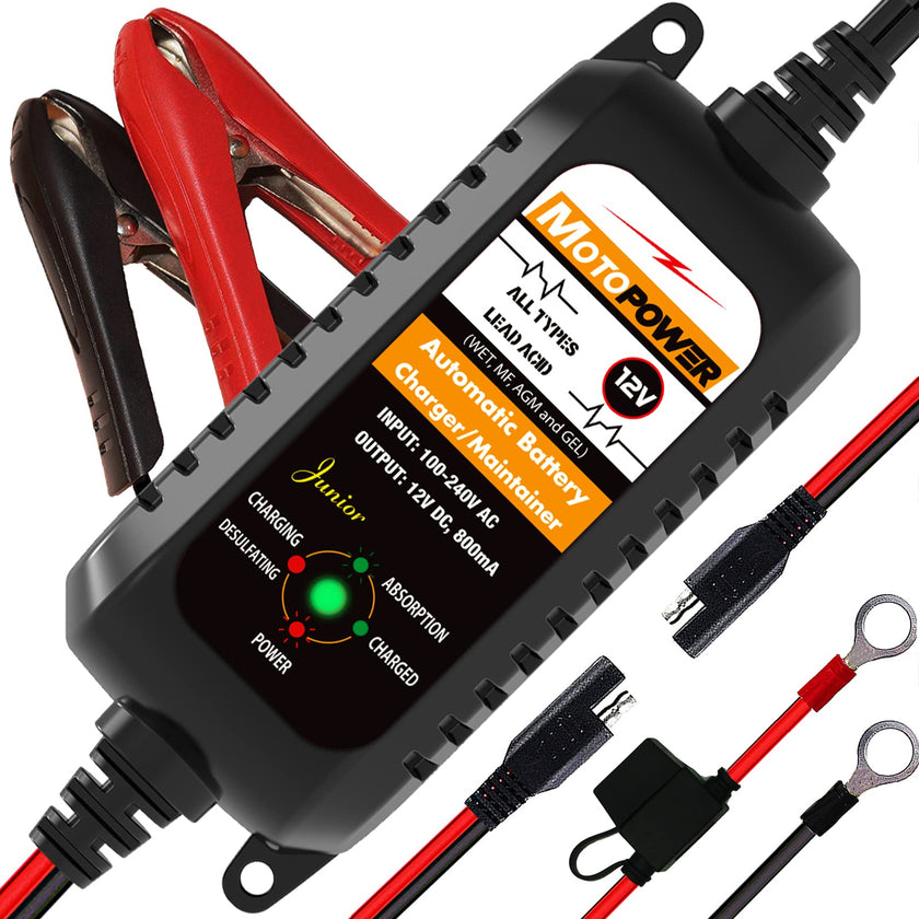 MOTOPOWER MP00205A 12V 800mA Fully Automatic Battery Charger/Maintainer 🍁 All In One Marketplace Canada