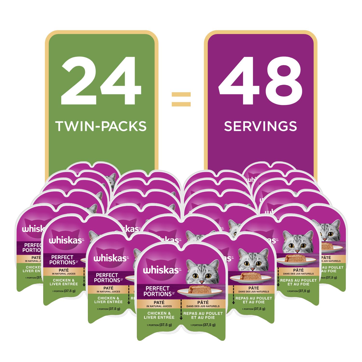 Whiskas Perfect Portions Kitten Wet Cat Food, Chicken Flavour, 75g 🍁 All In One Marketplace Canada