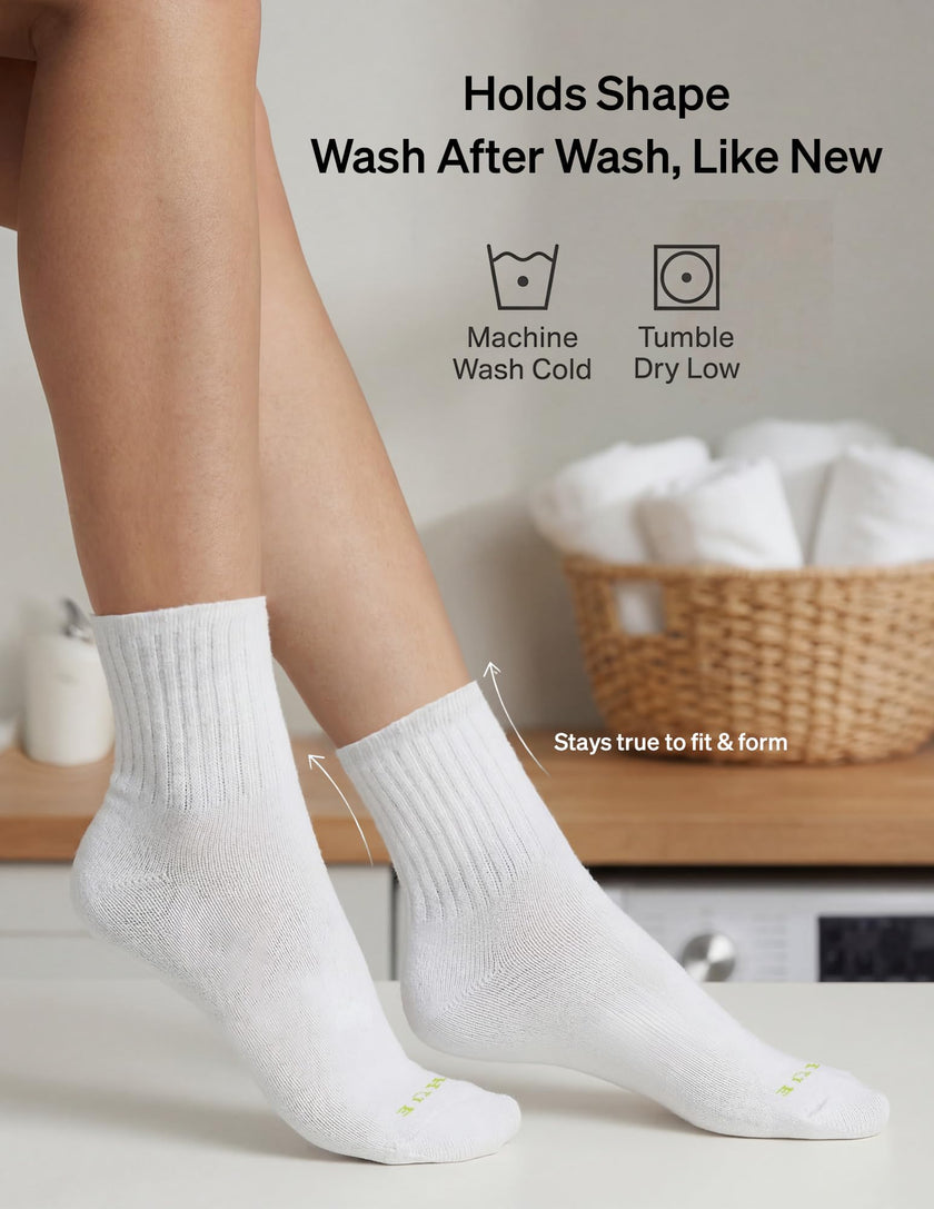 Hue Women's Mini Crew Sock 6 Pair Pack, White - 6 Pair Pack, One Size 🍁 All In One Marketplace Canada
