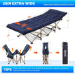 Overmont Camping Cot with Cushion - 28” Extra Wide Folding Cots for Adults Load 550 LBS with Carry Bag - Double Layer 2400D Oxford Sleeping Bed for Outdoor Travel Home Office Nap 🍁 All In One Marketplace Canada