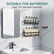 Veken Large Capacity Shower Caddy 3-Pack, No Drilling Adhesive Rack with Soap Holder, Rustproof & Waterproof Shelves, Bathroom Organizers and Storage, Wall-Mounted Kitchen & Home Decor, Black 🍁 All In One Marketplace Canada