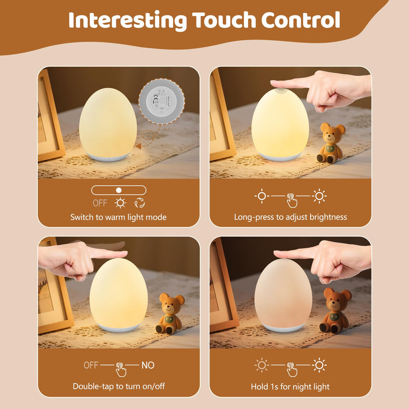 Night Lights for Kids, MediAcous Baby Night Light with 7 Colors Changing & Dimming Function, Rechargeable Kids Night Light with 1 Hour Timer & Touch Control, Up to 100H 🍁 All In One Marketplace Canada