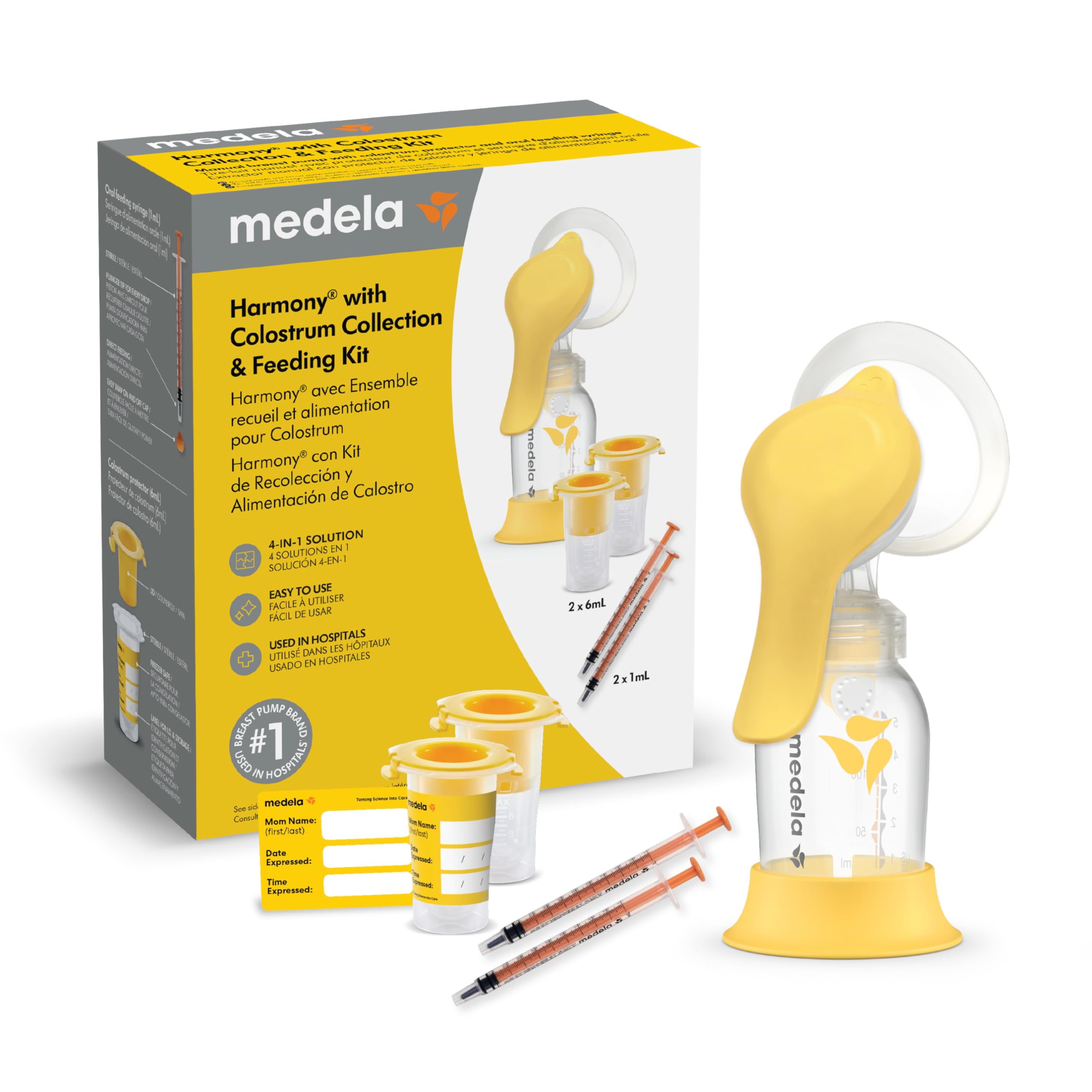 Medela Harmony Manual Breast Pump with Colostrum Collection and Feeding Kit, 4-in-1 Solution, Collect, Store, Feed, and Pump, Includes Colostrum Collectors and Feeding Syringes 🍁 All In One Marketplace Canada