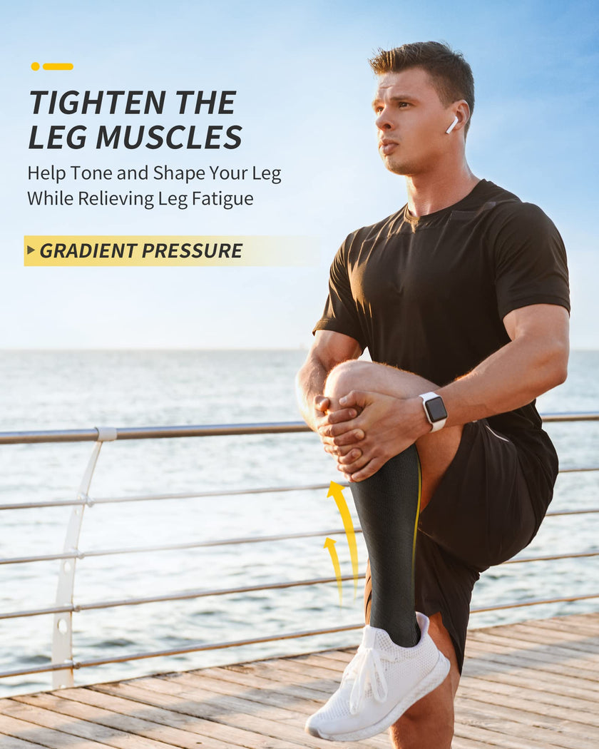 CAMBIVO 2 Pairs Compression Socks for Men and Women(20-30 mmHg), Compression Stocking for Swelling, Nurse, Flight(Black, SM) 🍁 All In One Marketplace Canada