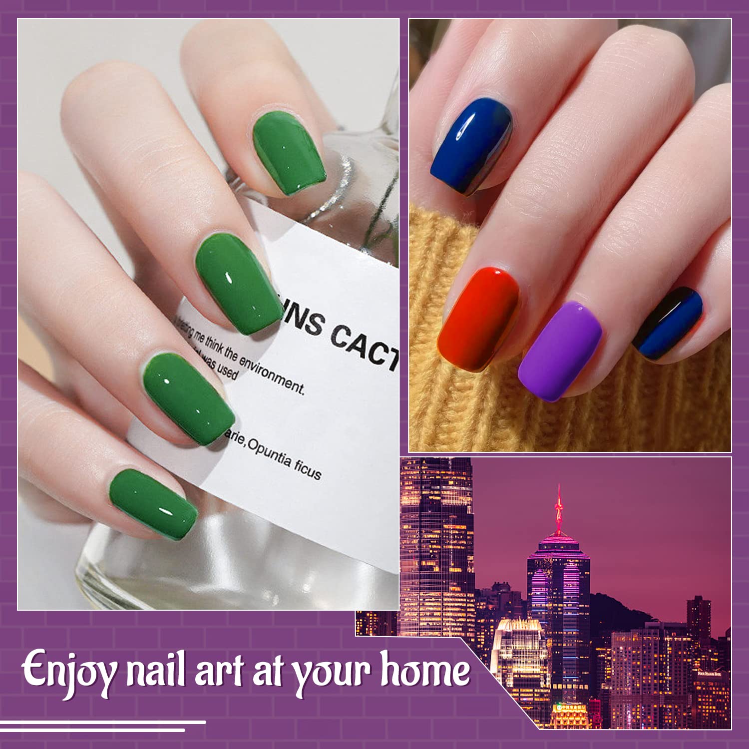 JODSONE 60 PCS Gel Nail Polish Kit with U V Light Base and Matte Glossy Top Coat Nail Gel Polish Soak off Manicure Accessory Tools Suitable for All Seasons 🍁 All In One Marketplace Canada